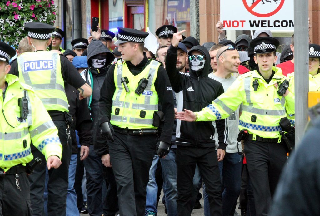 The Scottish Defence League march in Perth