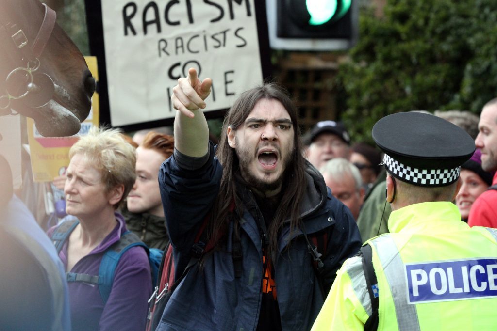 Counter-protests rally against the SDL in Perth