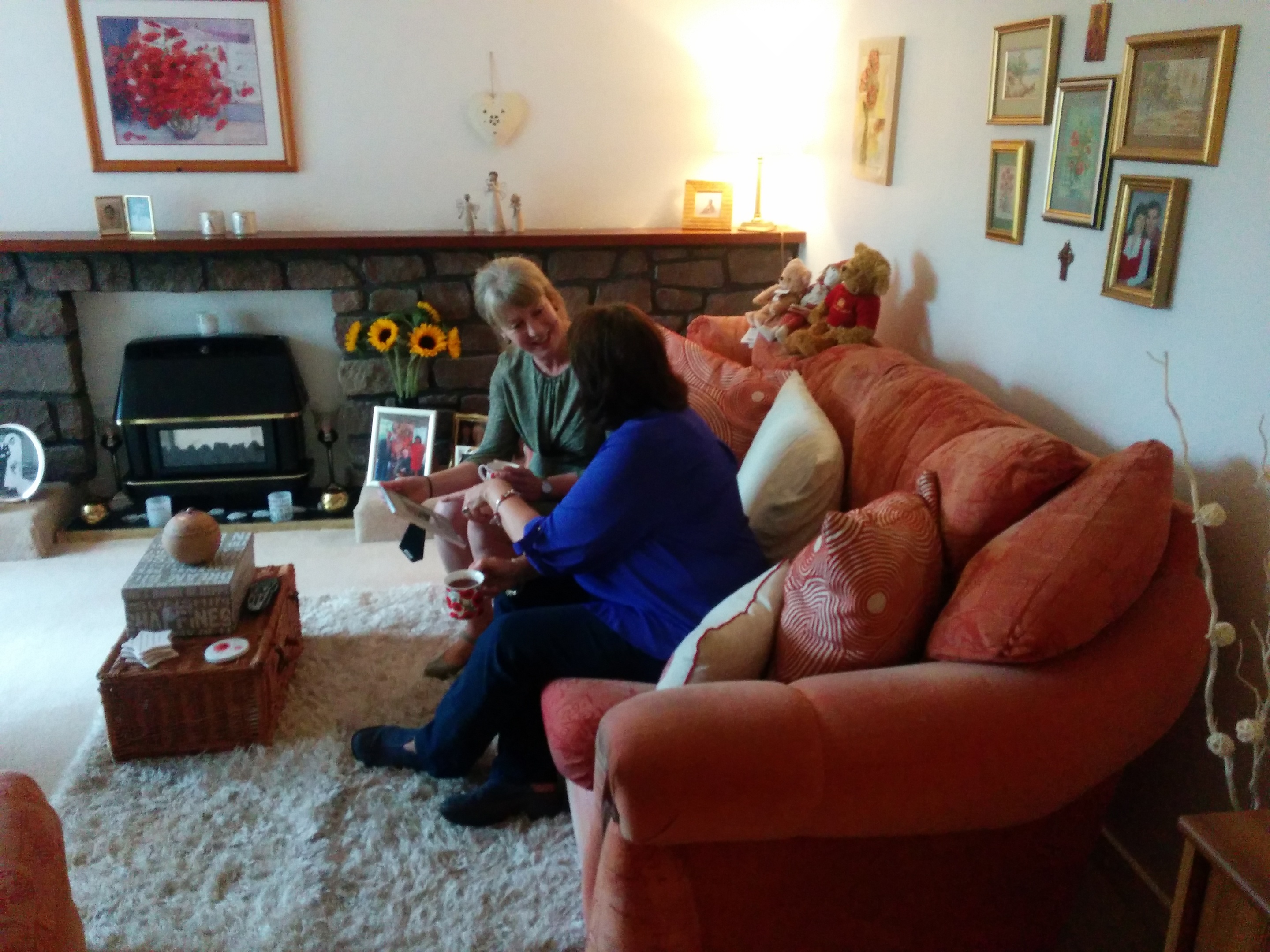 Mrs Kopel shares treasured memories of her husband at her Kirriemuir home with Ms Robison.