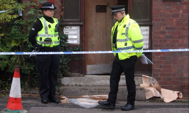 Police at the scene in Arklay Street.