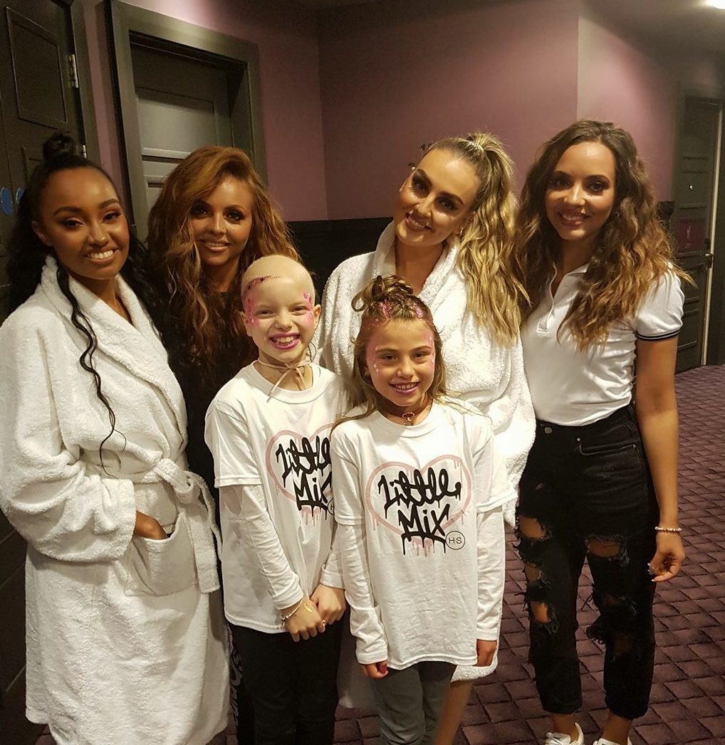 Lily and pal Cerys Robertson with Little Mix in Dundee.