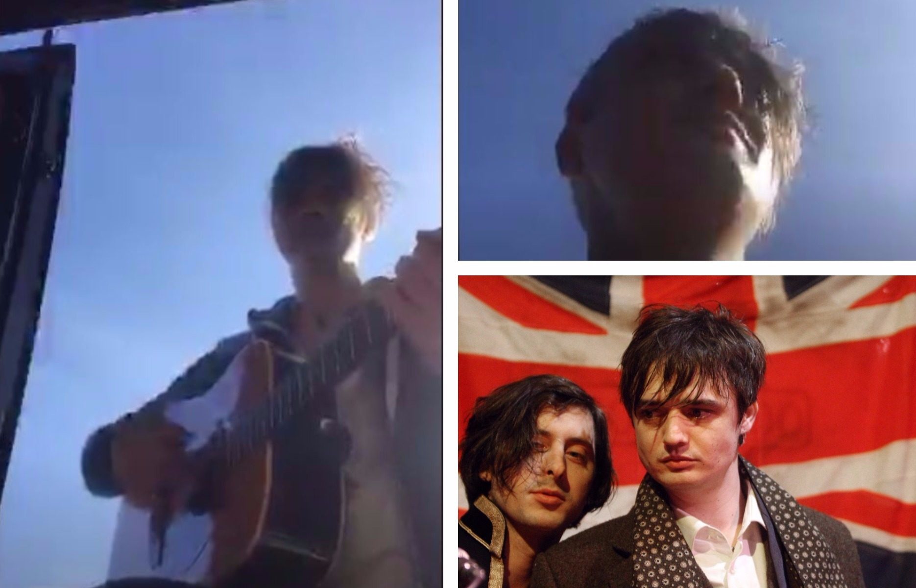 Pete Doherty plays in a Perthshire car park.