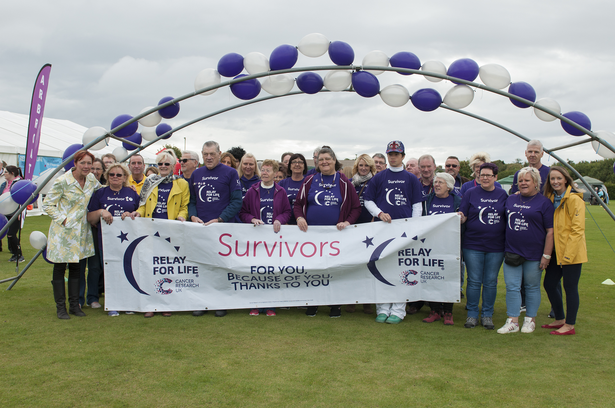 Survivors line up at the start of the Arbroath relay