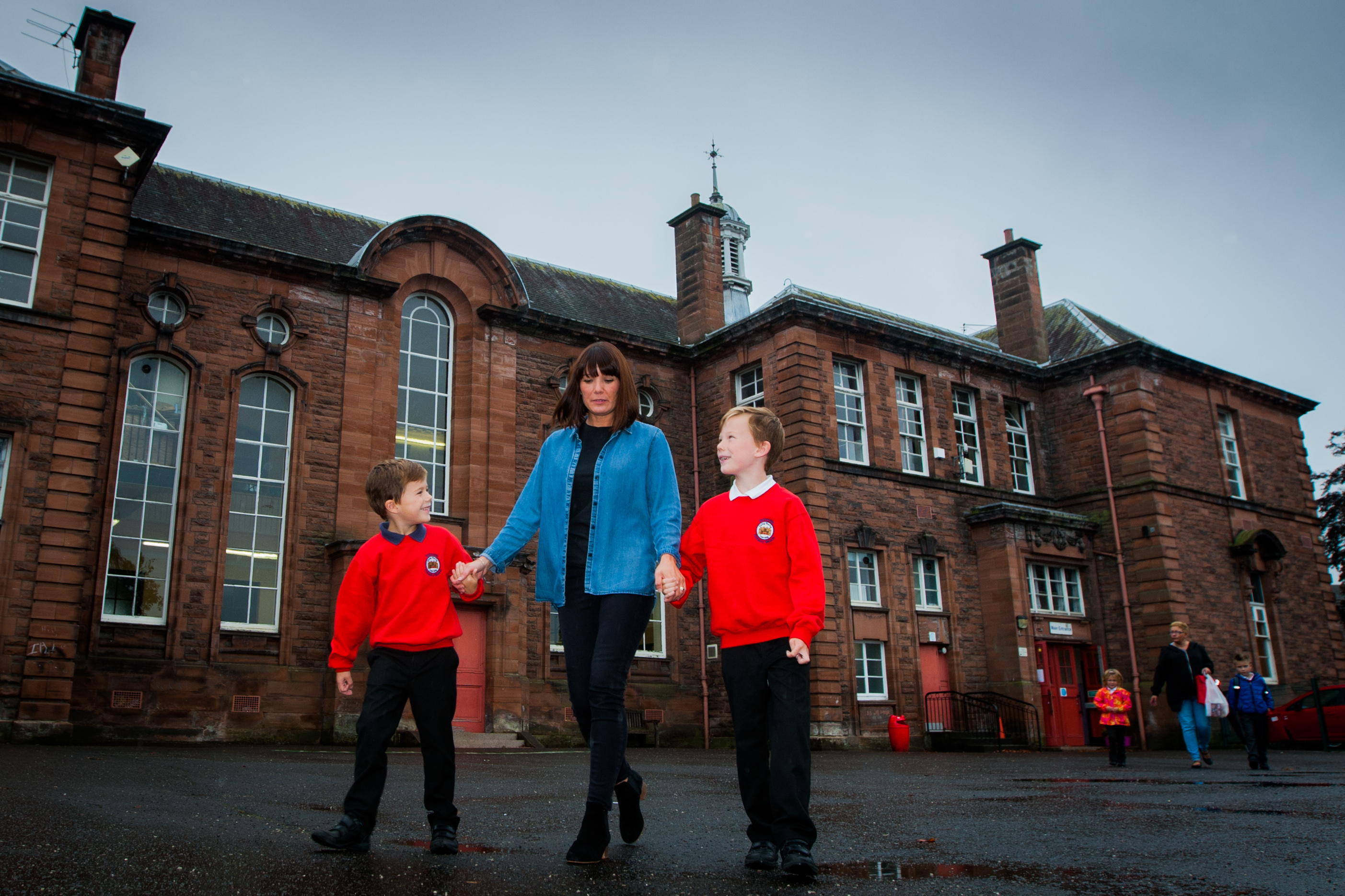 Lianne Hutchison (Secretary of Balhousie Primary School Parent Council) with her sons Caleb and Greig Hutchison at Balhousie