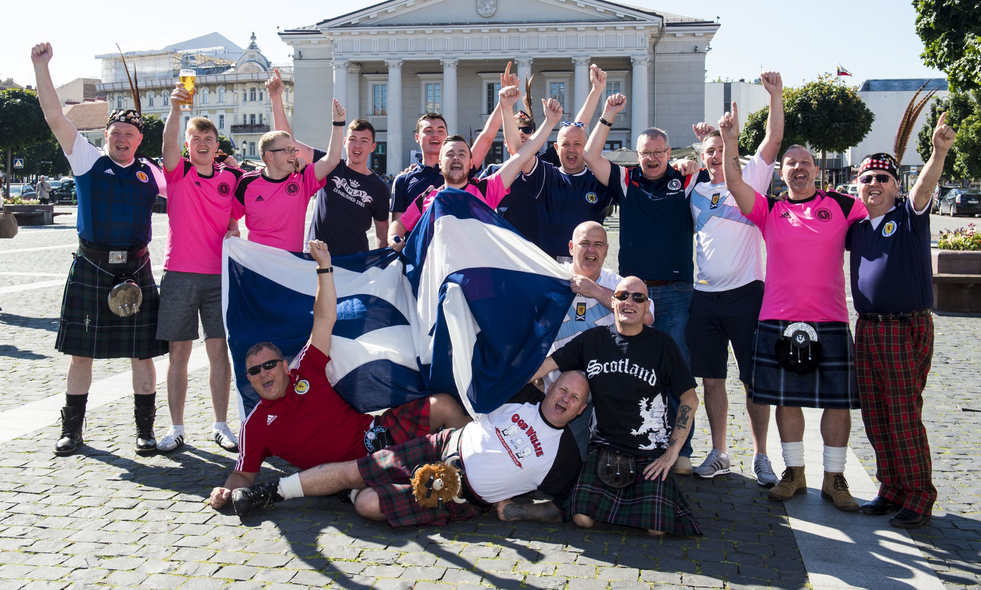 Scotland fans in good spirits out and about in Vilnius.