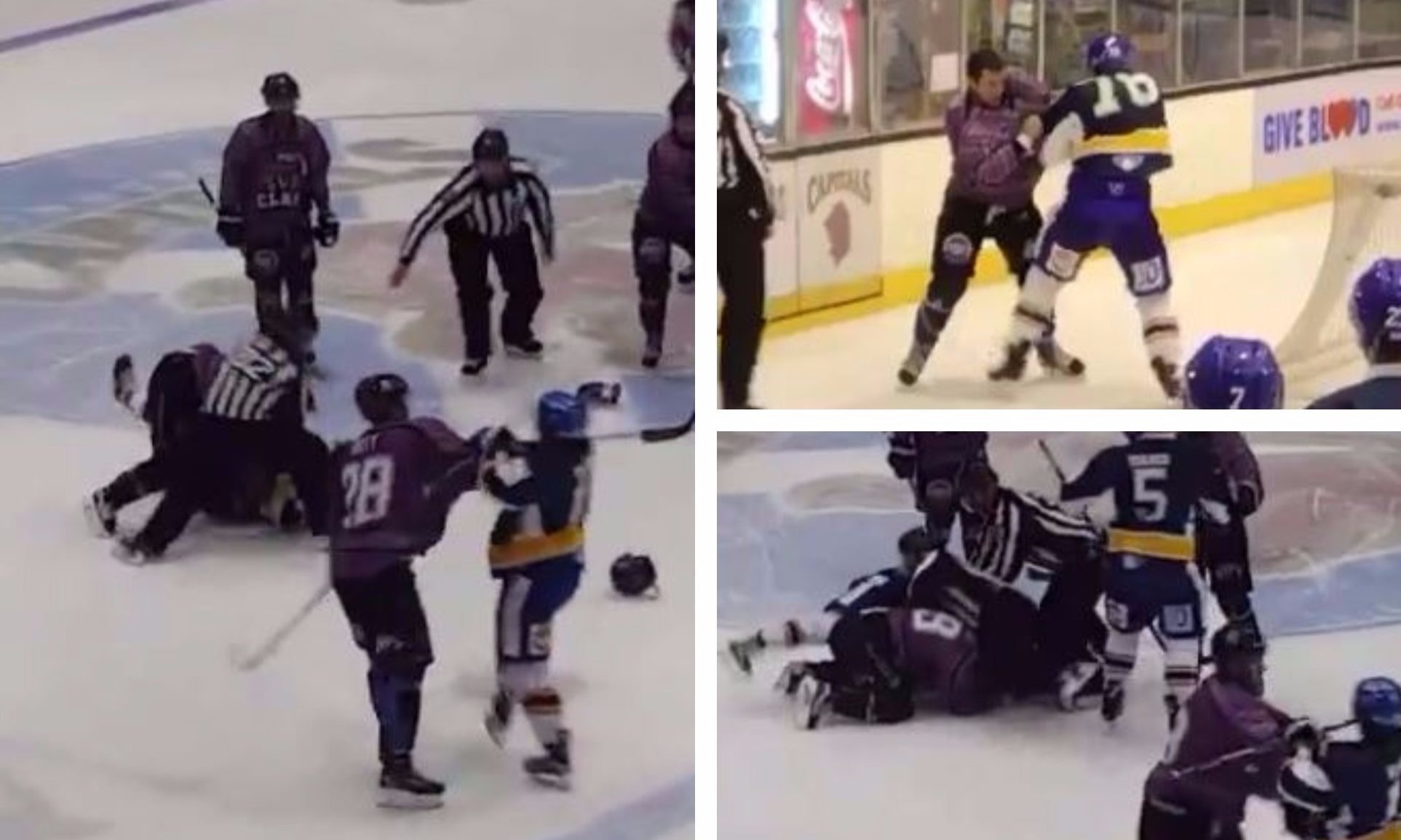 Fife Flyers and Braehead Clan players scrap at the Elite Scottish Cup final.