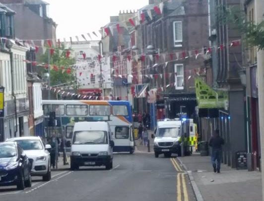 The cyclist was taken to hospital.