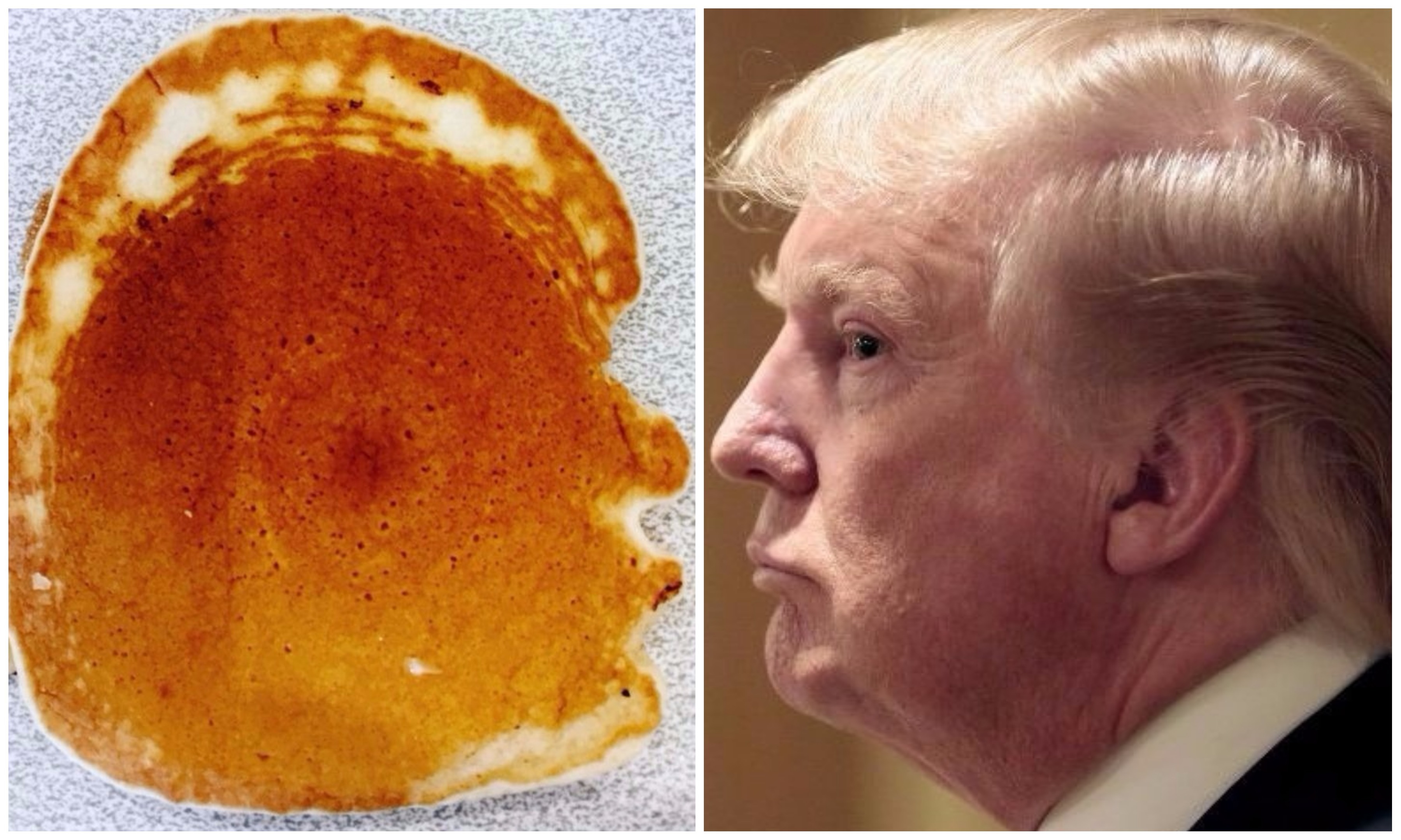 Left: The pancake. Right: the president.