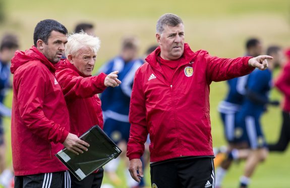 Callum Davidson at Scotland training.