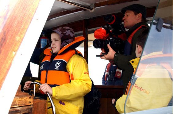 Benny (left) and Struan aboard the Missel Thrush