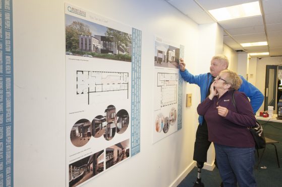 Keith Wellington, a committee member and Project Manager, chatting to a visitor about the plans when the crowdfunding campaign was launched a fortnight ago.