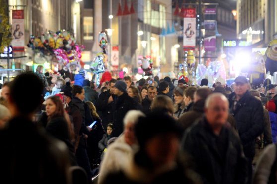 Crowds at a previous Perth Christmas lights switch-on.