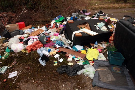 Fly-tipping in Dundee.