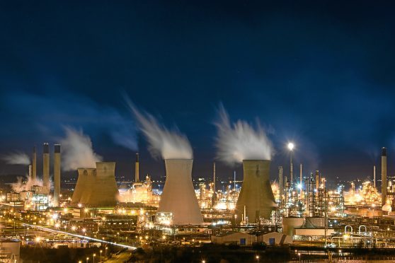 Ineos Grangemouth oil and petrochemicals refinery, one of the largest of its kind in Europe.