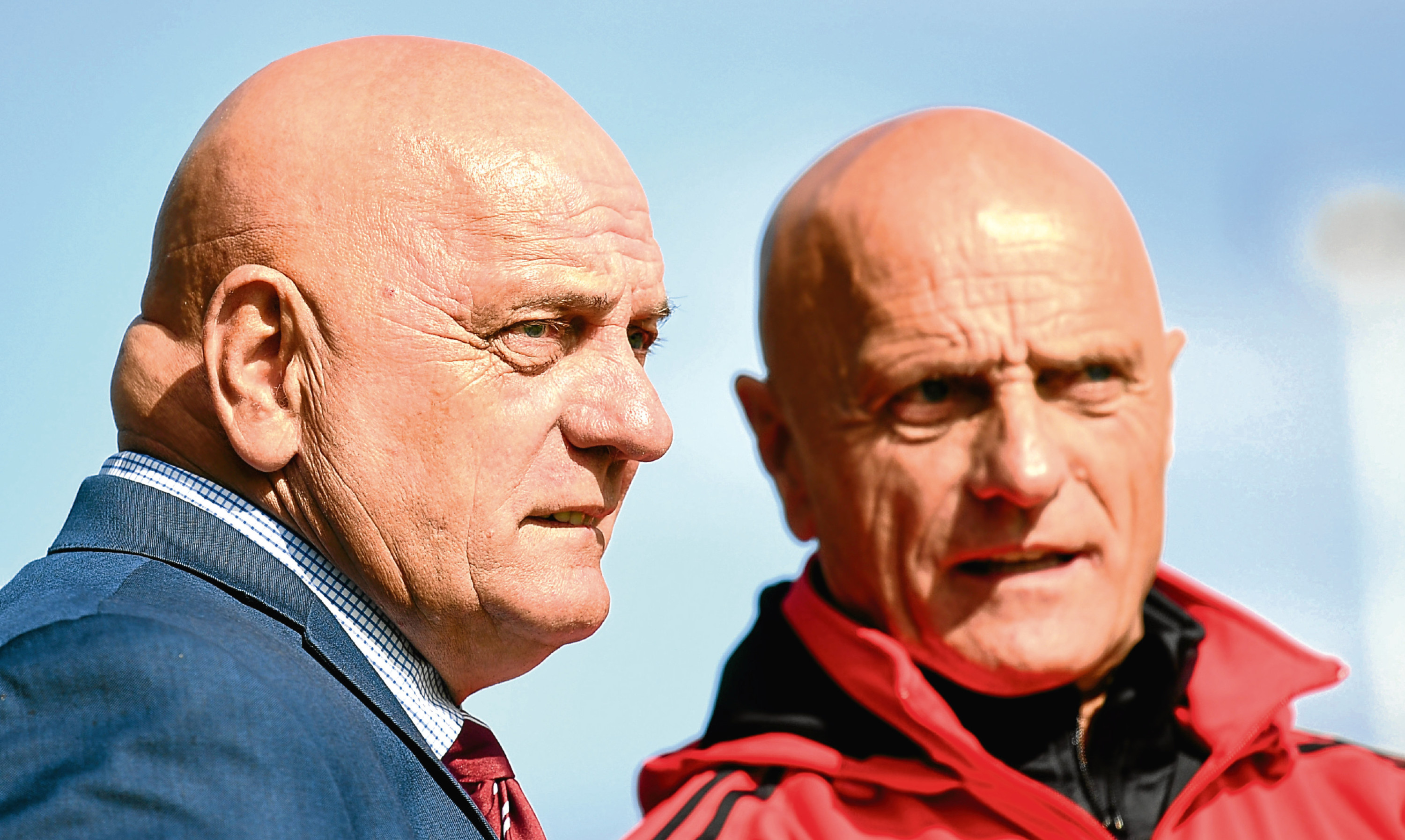 Arbroath boss Dick Campbell, left, with his brother and assistant Ian.