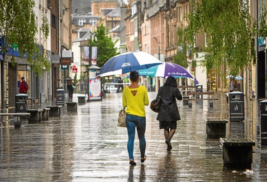 Rain is expected across Tayside and Fife