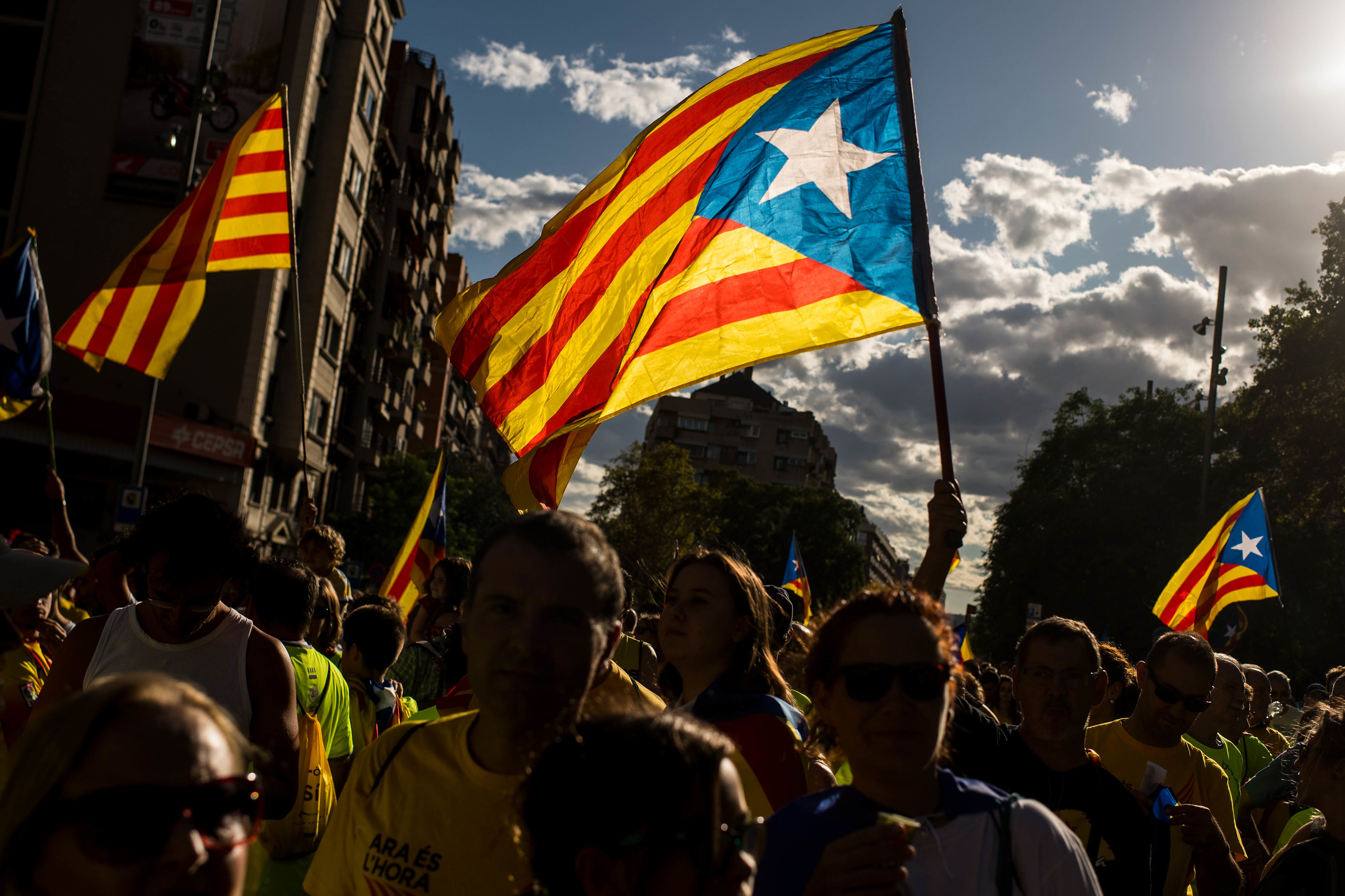 Catalans celebrating the outcome of the independence vote last year.