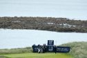 Scott Jamieson tees off the 17th at Kingsbarns.