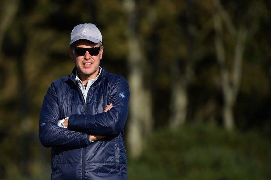 "Let me tell you where I am..."  Peter Jones in action during the Alfred Dunhill Links Championship.