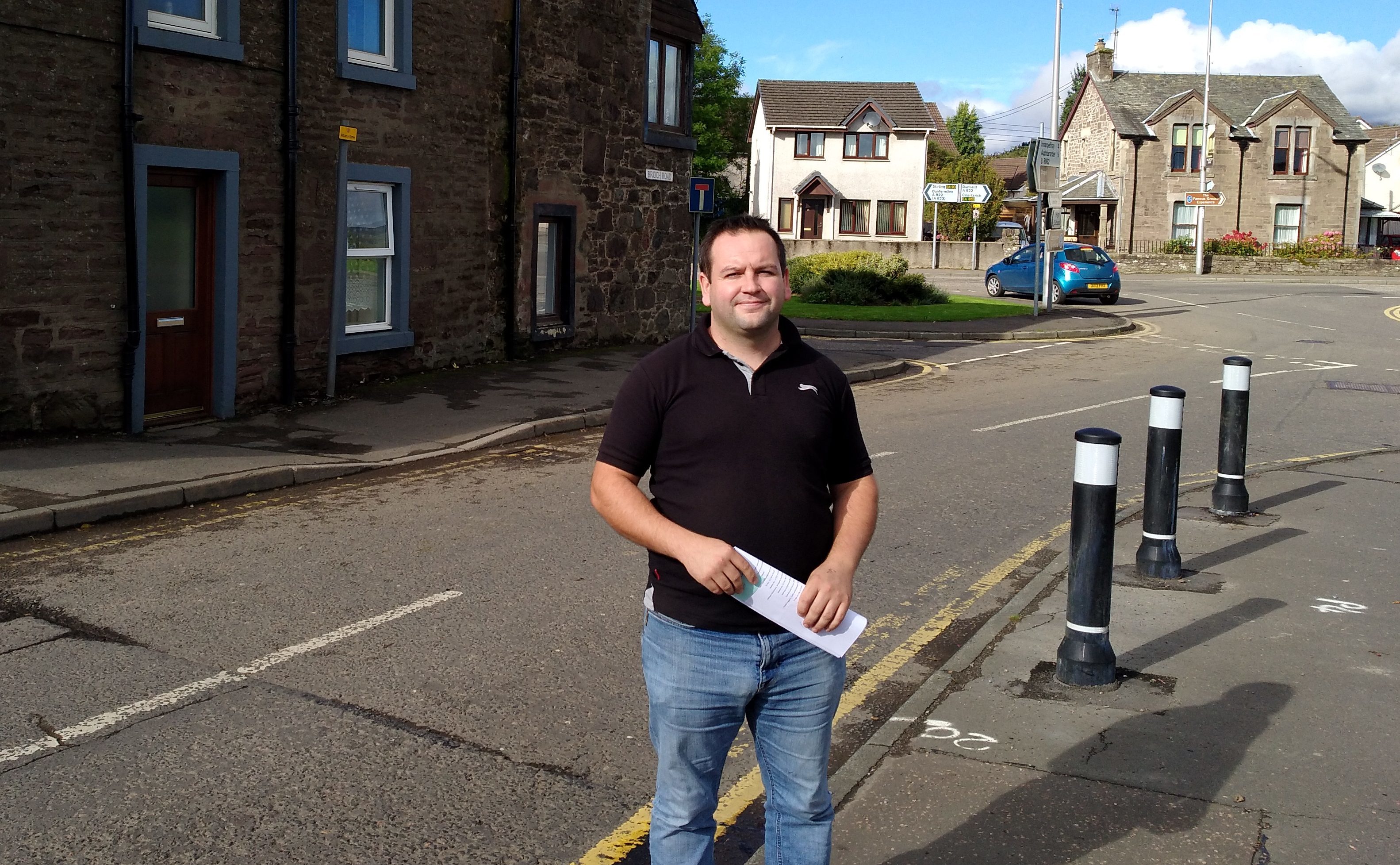 Mr Finlay at the junction of Broich Road and King Street, where he hopes significant changes will be made.