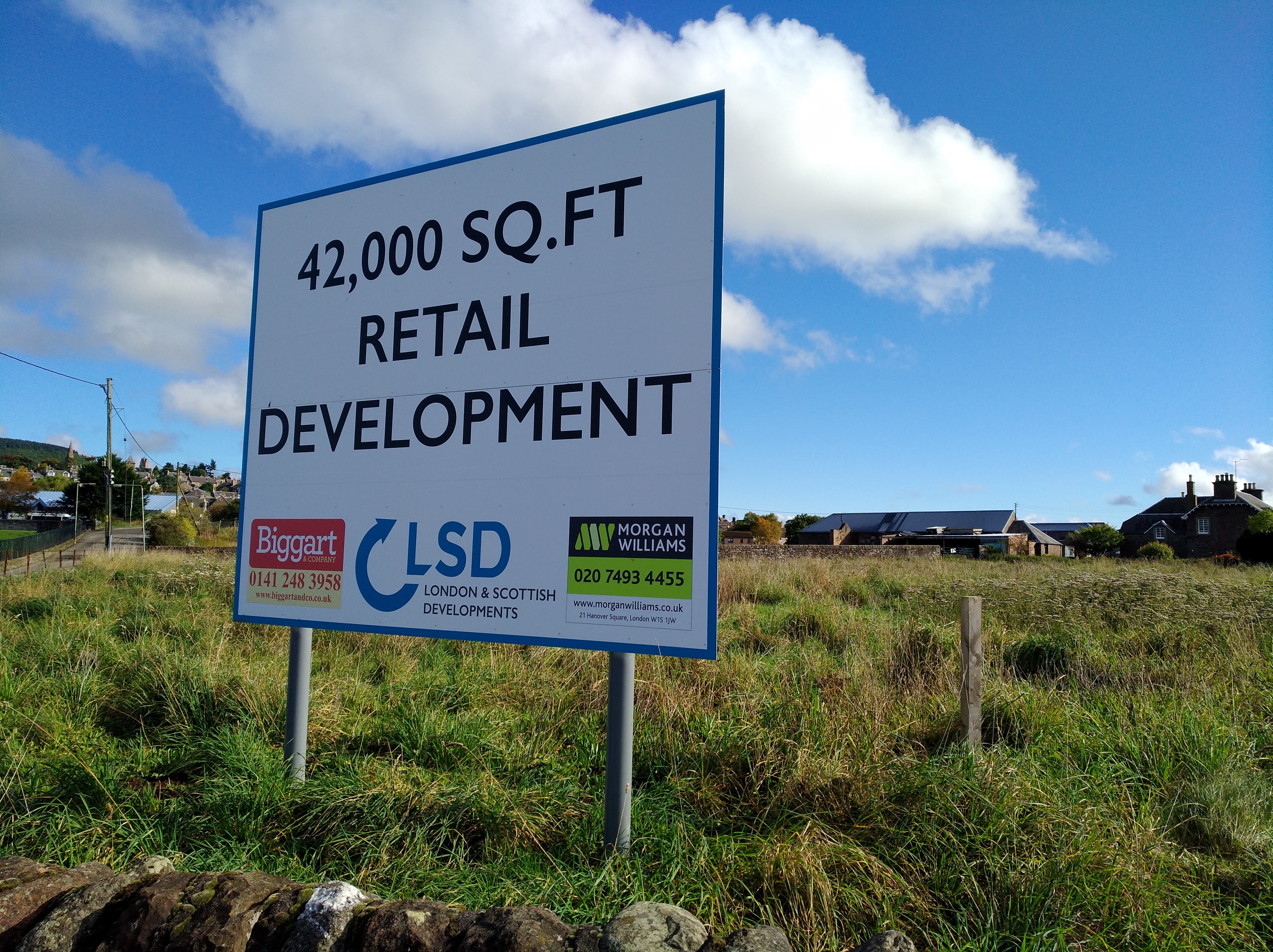 One of the potential development sites on Broich Road. A number of retailers have been linked to the land.