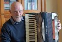 Stevie Crowe, son of accordian great Bobby Crowe, at home in Newport