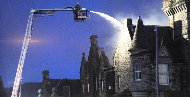 Fire at the old Viewforth High School in Kirkcaldy.