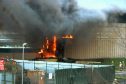 The fire at Dundee docks on February 16.