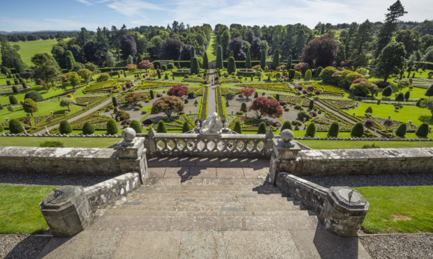 The gardens at Drummond Castle.