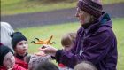 Elizabeth teaching children about sea eagles