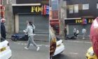 Clips from the incident on Lochee High Street, taken from social media.