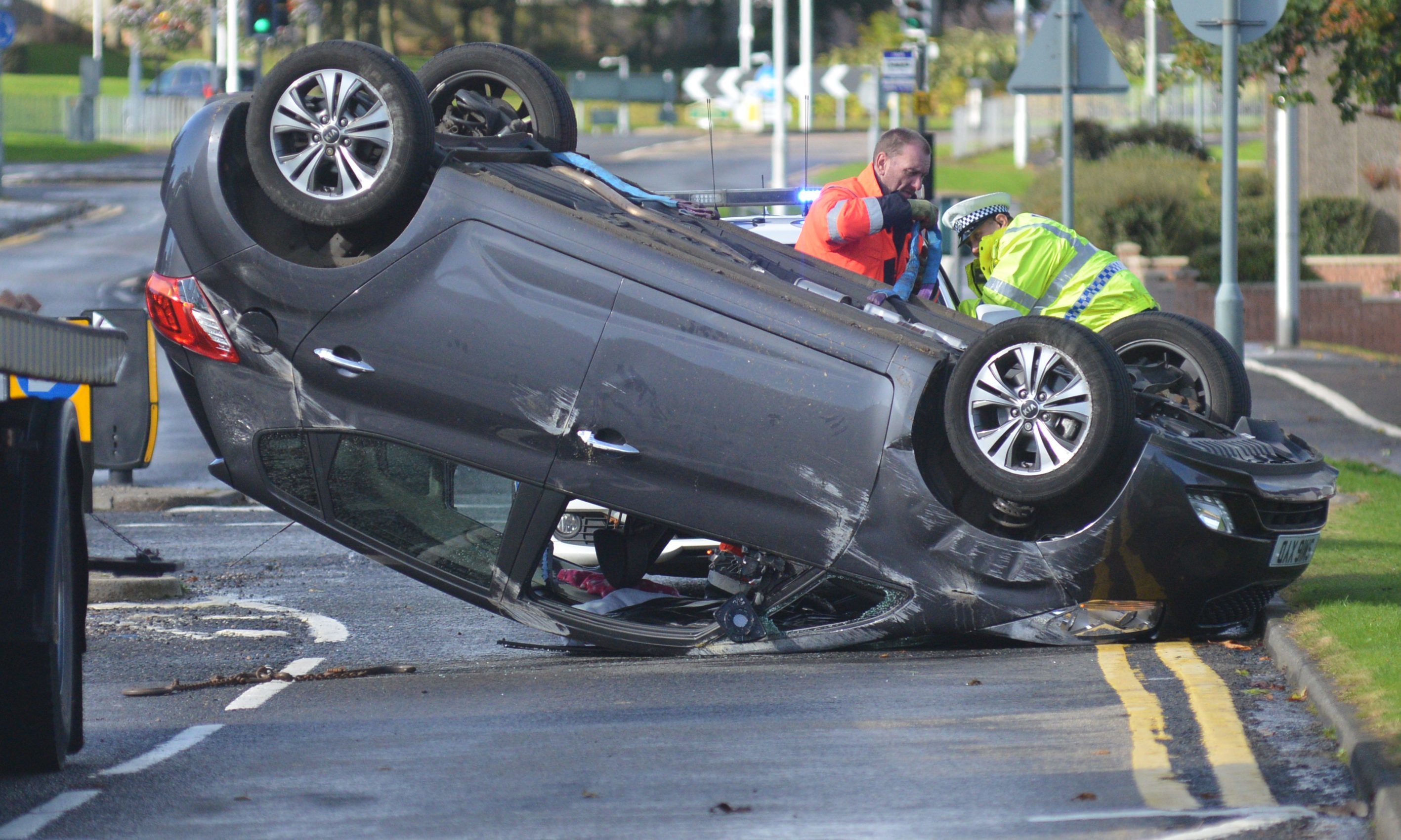 The scene of the crash in Glenrothes.