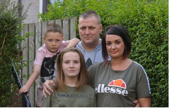 Vicky Masterton and Ross Gray with son Jordyn and daughter Morgan.