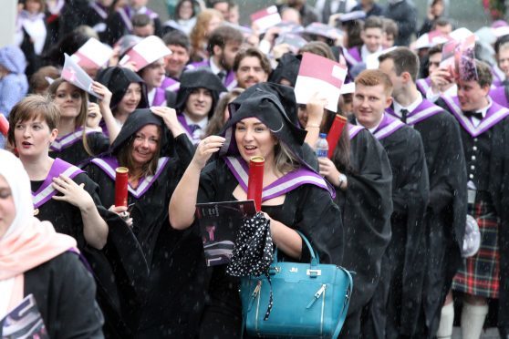 The Academic procession through the centre of Perth after the cermony