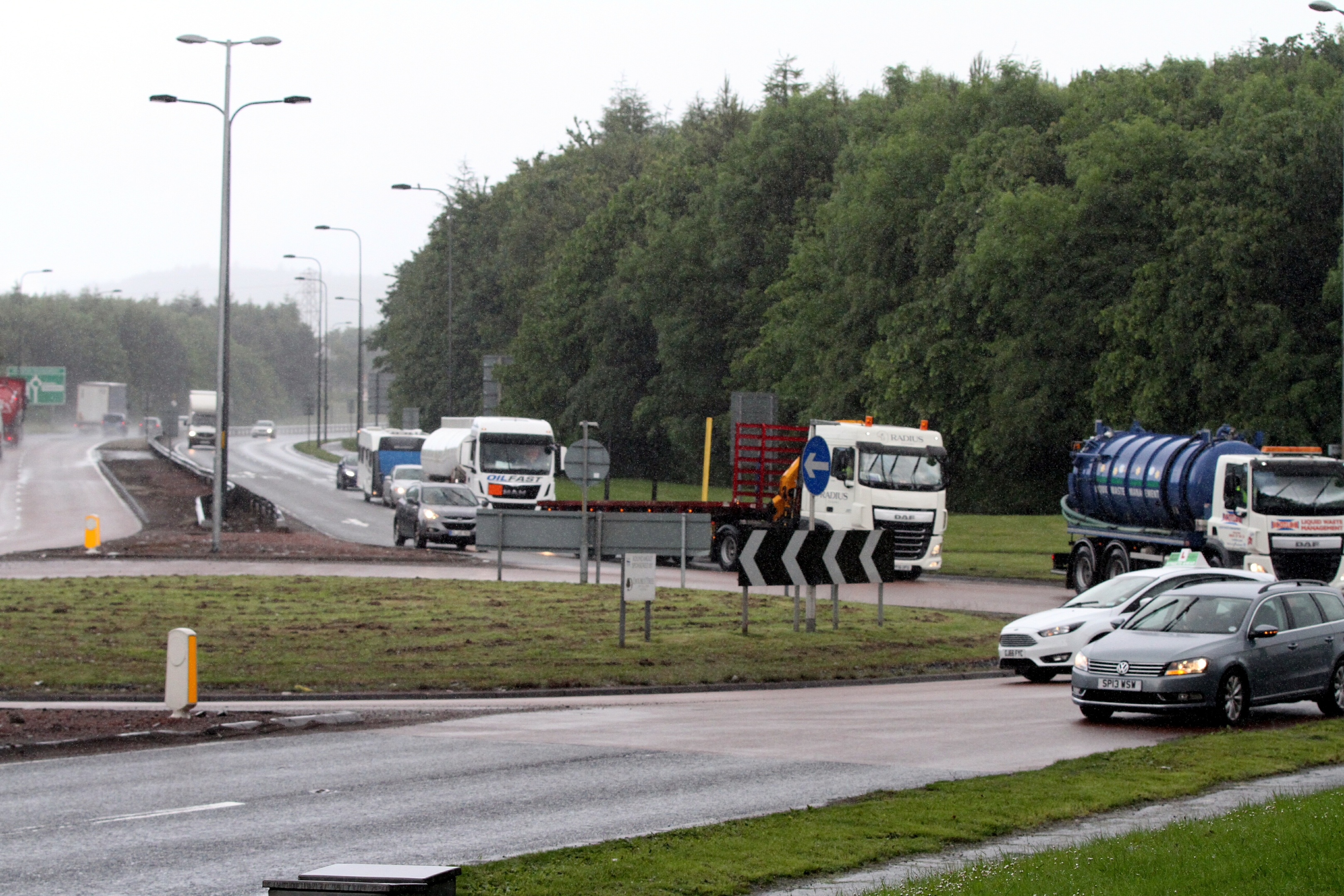 The drug couriers' car was stopped at the Swallow Roundabout after their journey from Liverpool.