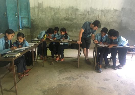 Calum Archibald teaching in Nepal.