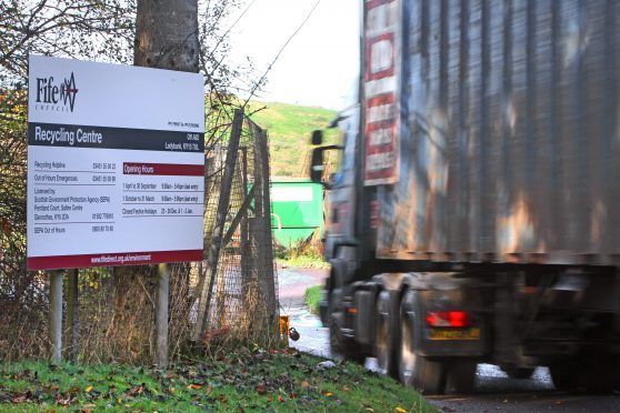 Measures to stop traders illegally dumping waste into household sites are being introduced at Fife Council sites - like this one near Ladybank.