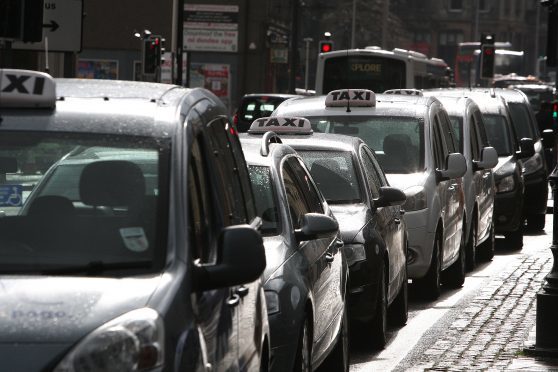 A taxi rank in Dundee.