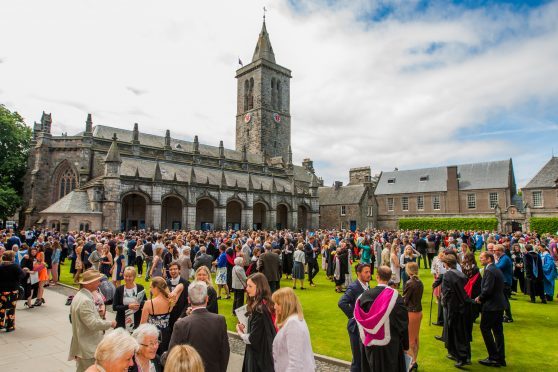 A summer graduation at St Andrews University.