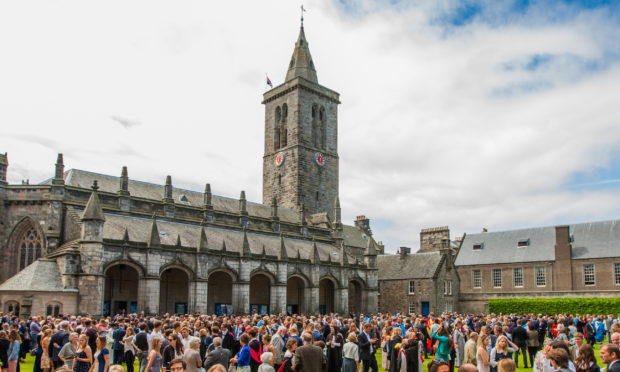 A summer graduation at St Andrews University.