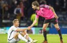 Hard luck pal! Charlie Mulgrew shakes hands with Slovakia's Tomas Hubocan at full-time.
