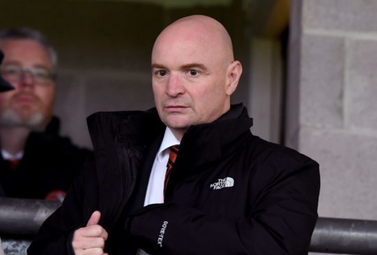 United chairman Stephen Thompson at Dumbarton on Saturday.