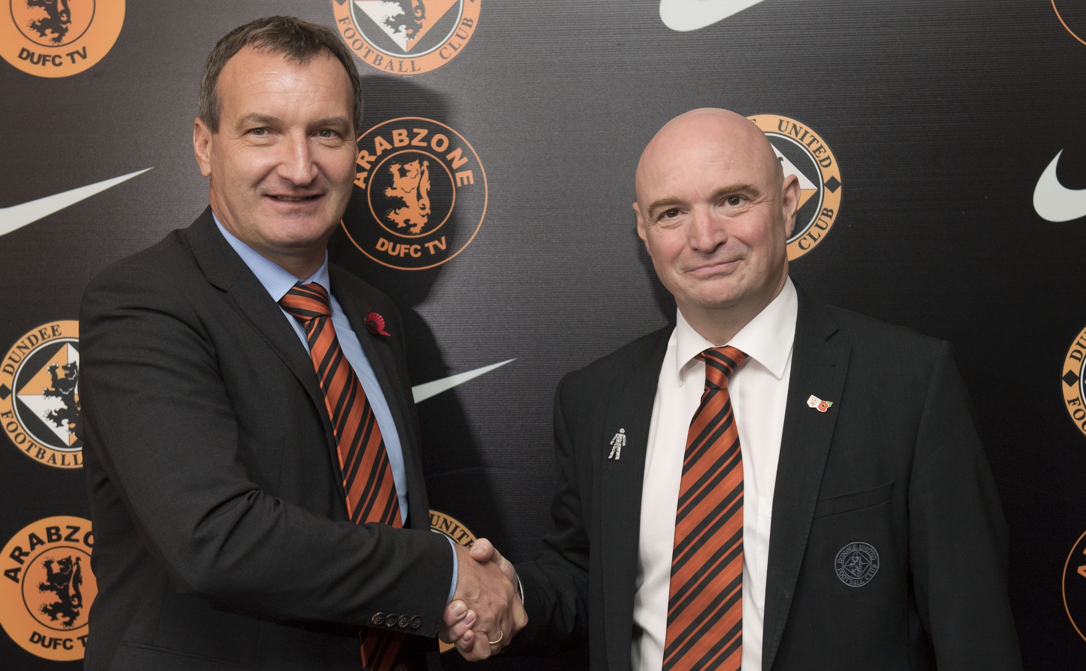 Dundee United's new manager Csaba Laszlo is unveiled by chairman Stephen Thompson