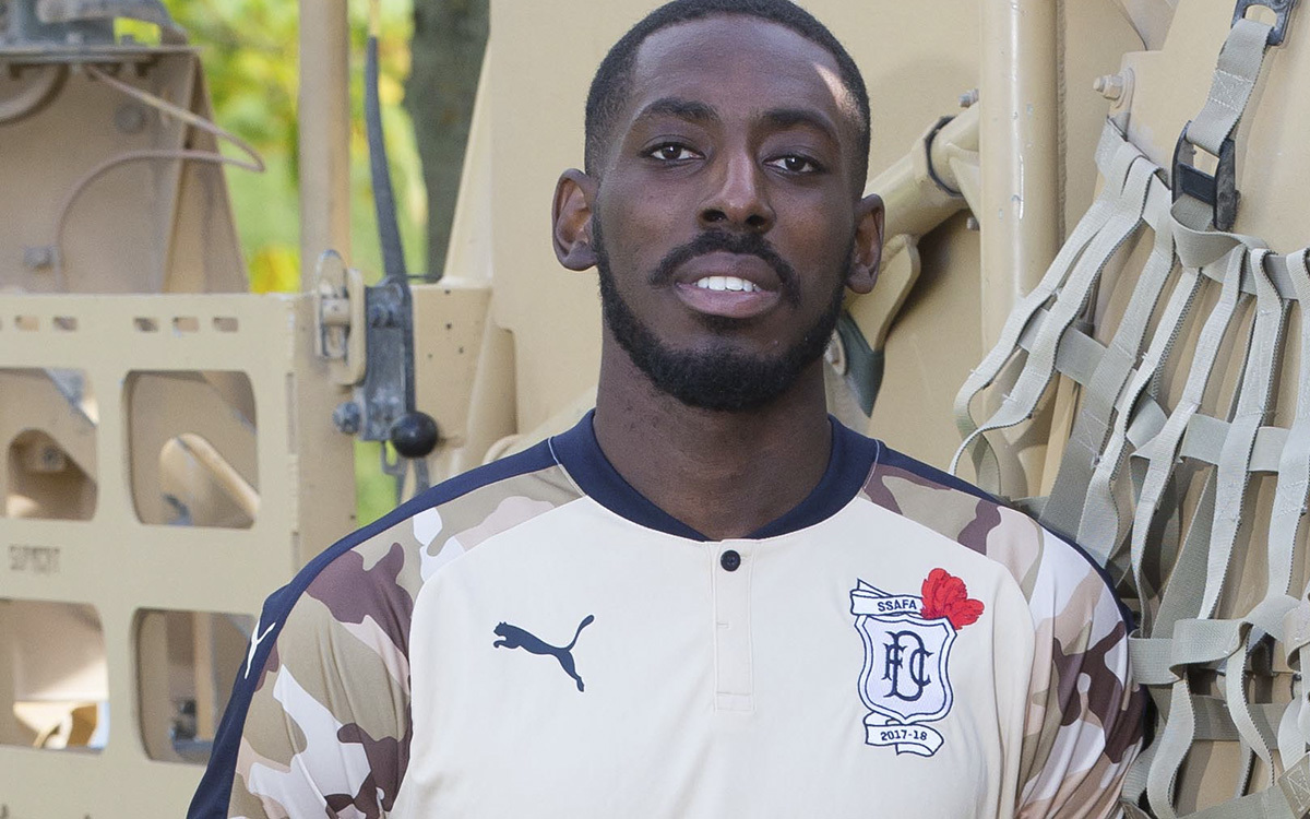 The third Dundee FC kit featuring the camouflage design.