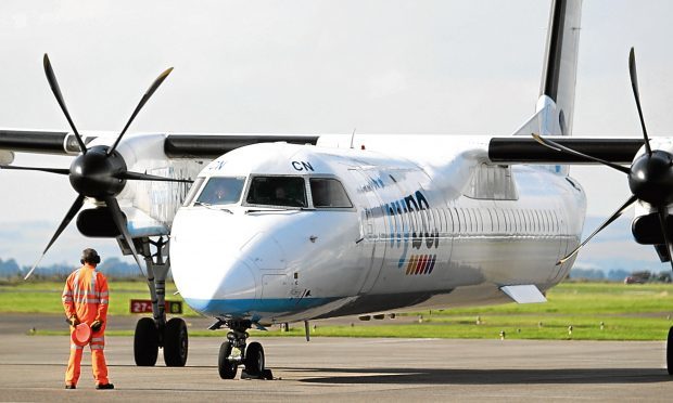 A Flybe aircraft on the taxiway