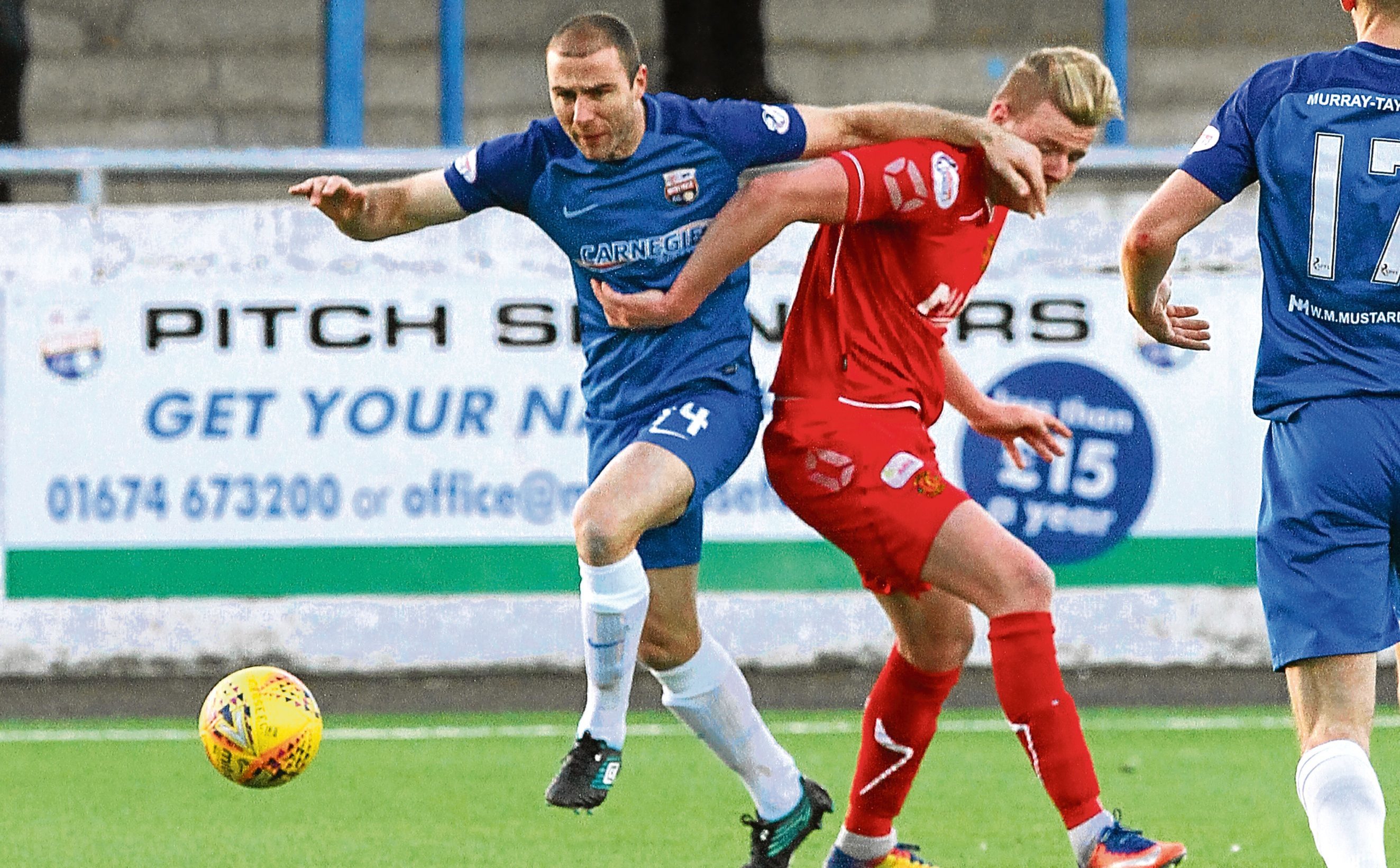 Sean Dillon, left, in action for Montrose.