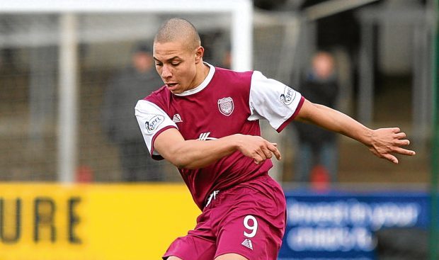 Leighton McIntosh starring for Arbroath during his second spell six years ago. Image: DCT Media