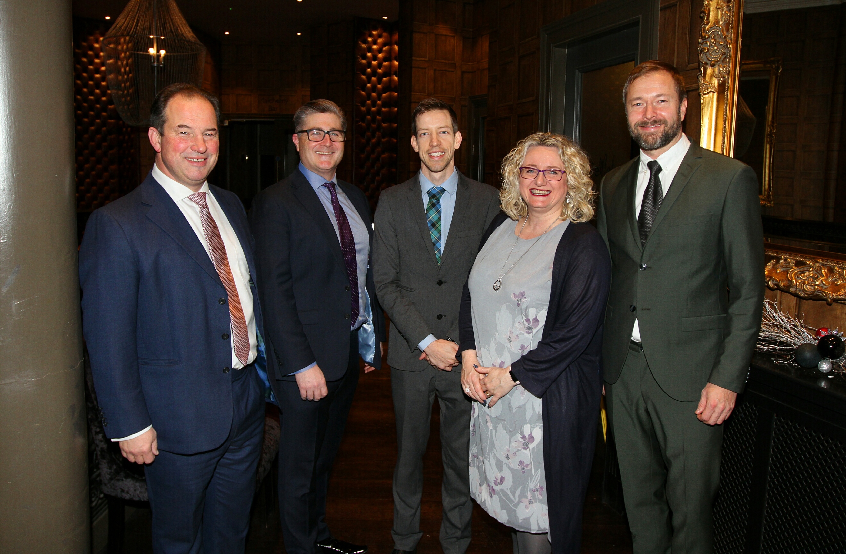 Pictured are the main speakers, Tim Allan (president Scottish Chambers), Colin Loveday (Chamber president), John Alexander (Dundee Council leader), Alison Henderson, Chamber chief executive, and Fredrik Haggblom (CEO at Agenda Retail).