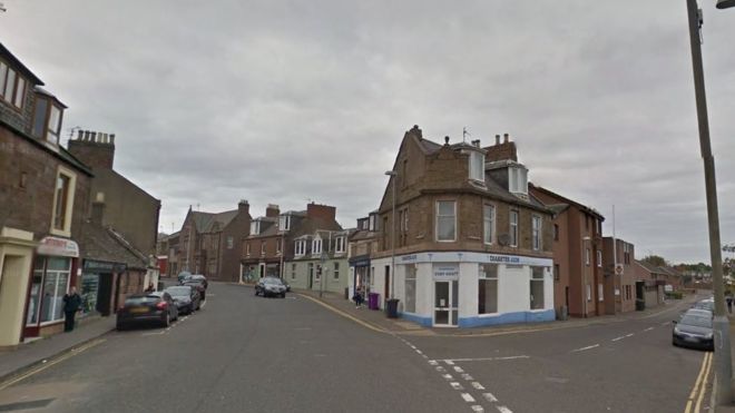 Keptie Street at its junction with Helen Street looking towards the preferred location option