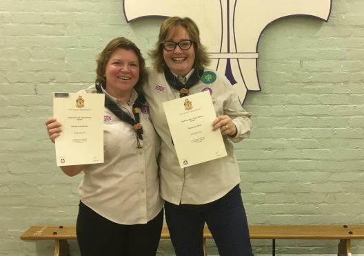 Charmaine Duthie (right) with fellow Scout leader Pam Duncan